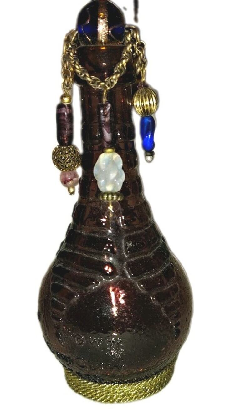 Vtge 1971 Wheaton NJ Amethyst Glass Ball and Claw Genie Bottle Perfume Decanter